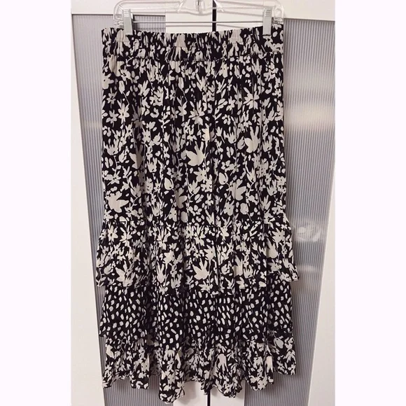 NWT BA&SH Jupe Floral Tiered Midi Skirt Size 40 - Picture 8 of 12